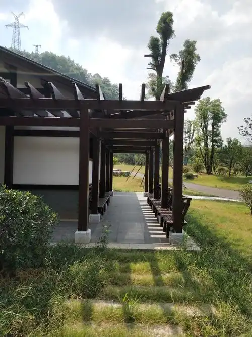 凌欧长廊防腐木花架长廊效果图学校文化长廊展示设计廉政文化长廊设计