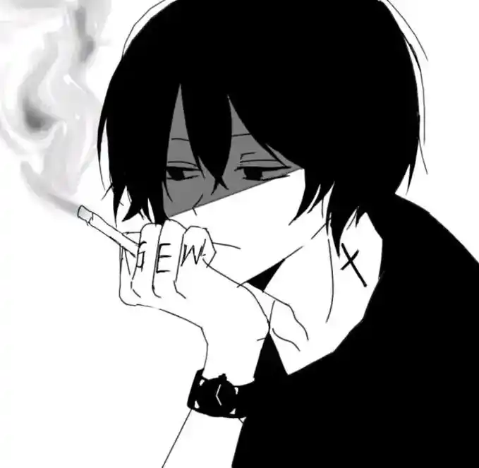 天气变冷了 记得多抽烟 #黑白动漫图片 - 抖音