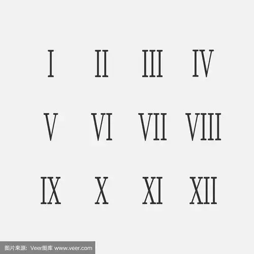 一套罗马数字手表孤立在一个白色背景.