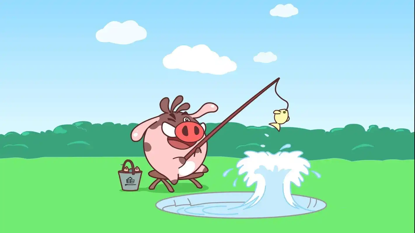 可爱卡通小猪滚滚图片电脑壁纸套图