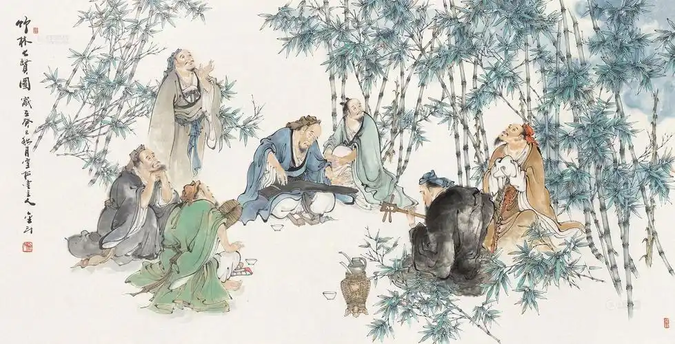 0017竹林七贤镜框