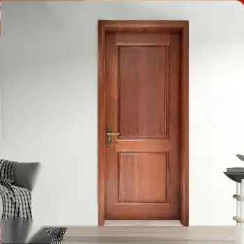 实木卧室门沙比利原木门全门纯门室内门新中式极简房间门烤漆 北美黑