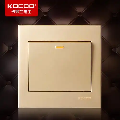 kocoo卡罗兰f8香槟金开关插座 一开单控开关墙壁开关面.