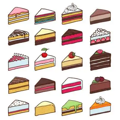 卡通可爱手绘奶酪蛋糕矢量素材