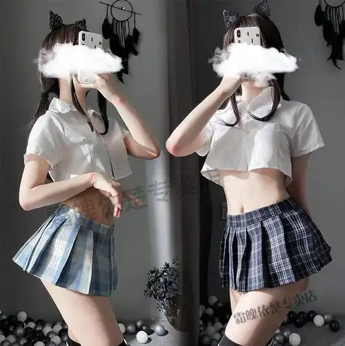 抖音同款霜魄 迷你性感jk短性感jk制服超短裙床上免脱火辣cos霜魄