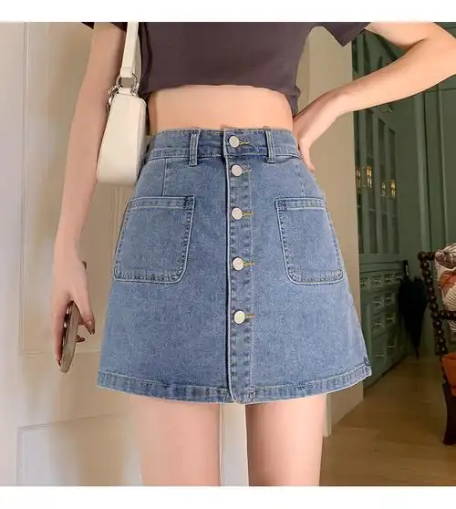 实拍夏新款大码松紧腰宽松软牛仔短裙裤胖mm弹力韩版休闲短裤 - 17网