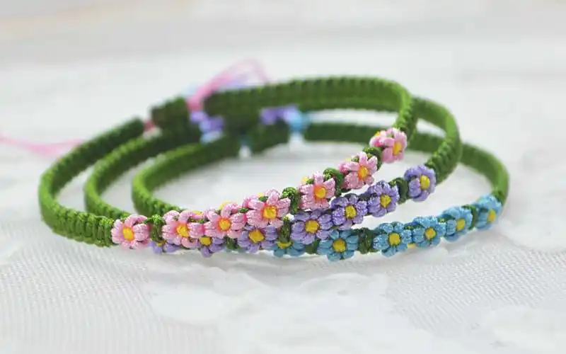 手工编绳,火遍全网的小雏菊手绳,慢动作教会你