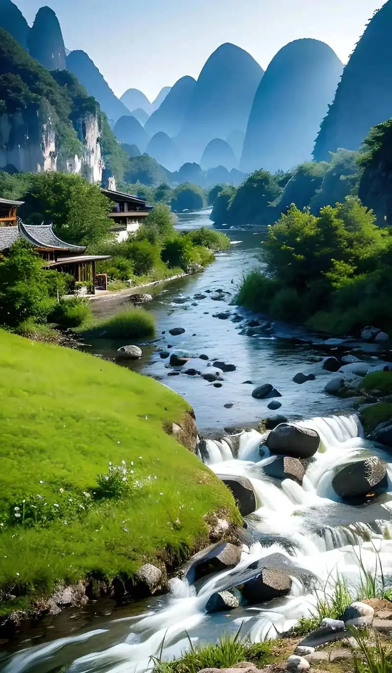 山水如画 #广西山水风景#一起享受大自然的美 #人间仙境美如画 #旅行