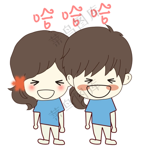 本素材作品名称为七夕情人节卡通手绘情侣哈哈大笑(2000x2000(dpi