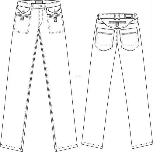 儿童套装设计手稿图-亲子装款式效果图-cfw服装设计