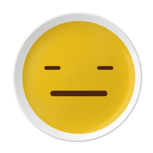 无语黄色可爱网聊表情包插画陶瓷餐盘子8寸月光盘餐具家居礼物