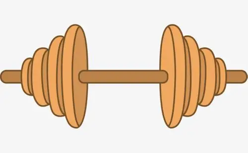 举重杠铃土黄色立体举重杠铃