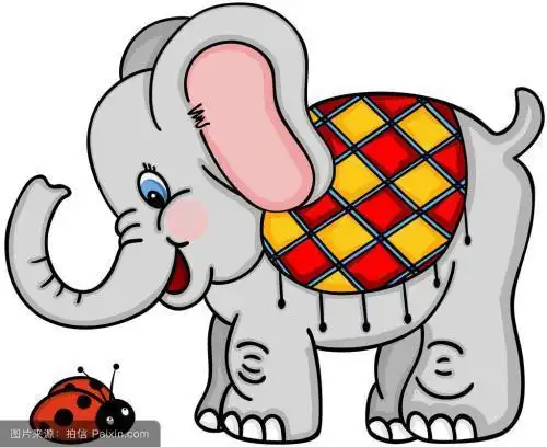 动物简笔画大象颜色