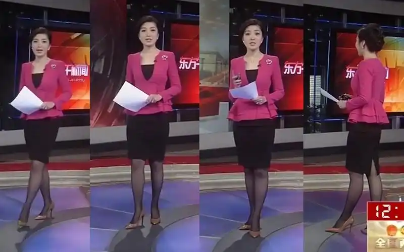 东方卫视何卿套裙黑丝主持《东方午新闻》,大秀美腿_哔哩哔哩_bili