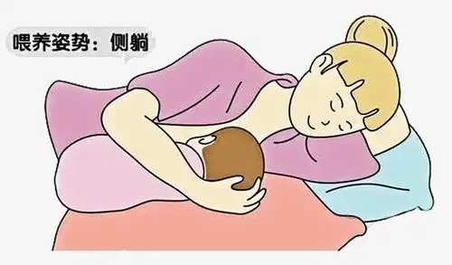 卡通新生儿母乳喂养侧躺png