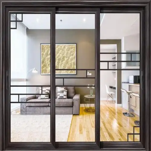 三联动移门客厅厨房隔断门阳台推拉门钛镁铝合金玻璃门