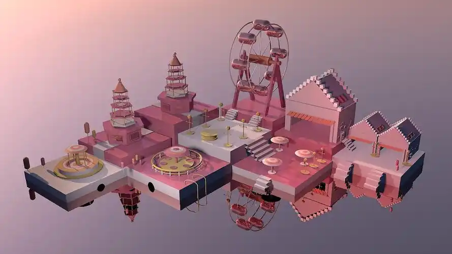 c4d游乐园|三维|场景|z258289802 - 临摹作品 - 站酷 (zcool)