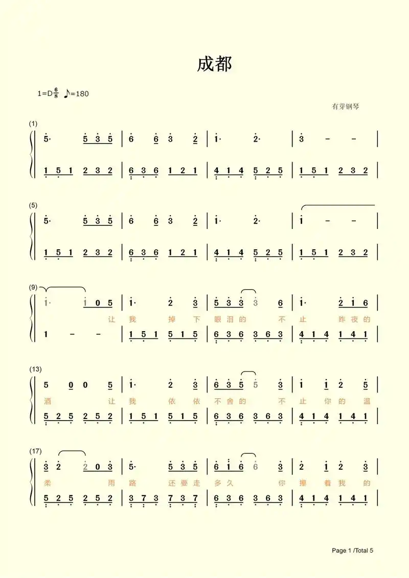 成都钢琴简谱.#成都钢琴简谱 #成都钢琴谱 #成都简谱 #成 - 抖音