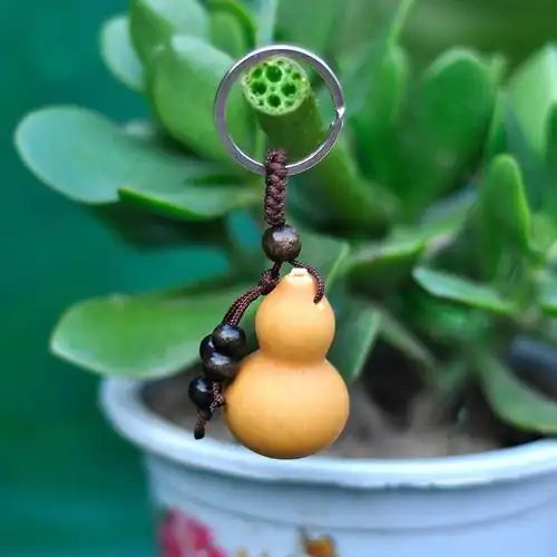 地摊热卖天然葫芦钥匙扣小葫芦挂件挂饰工艺品美国葫芦钥匙链批发-水