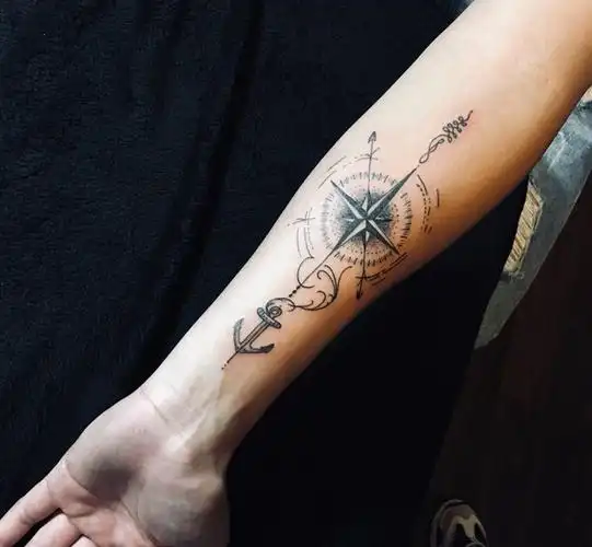 指南针纹身图片