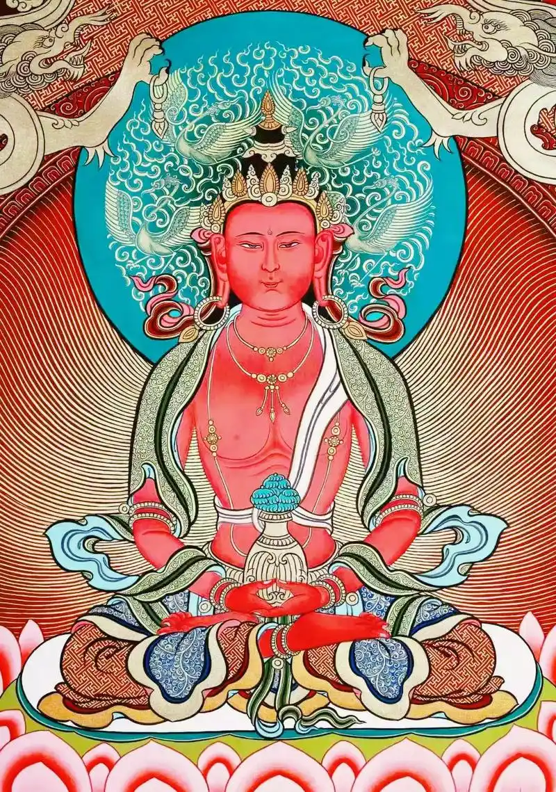 热贡彩唐长寿佛.沃唐卡138-835350,长寿佛是藏传佛教 - 抖音