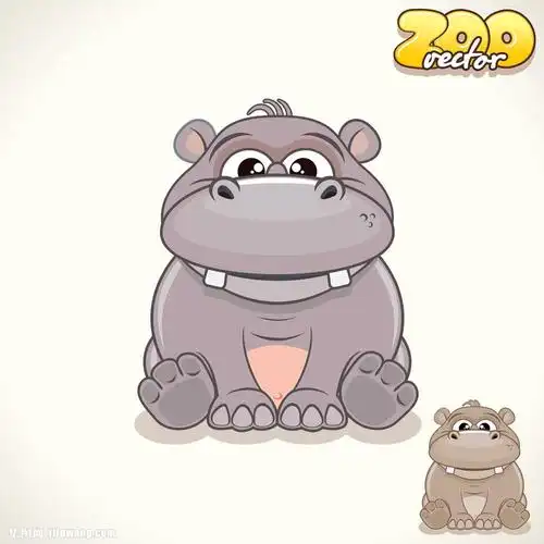可爱卡通河马