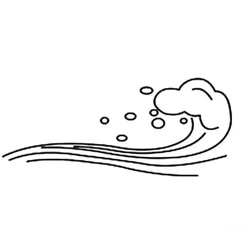 浪花简笔画的画法图片