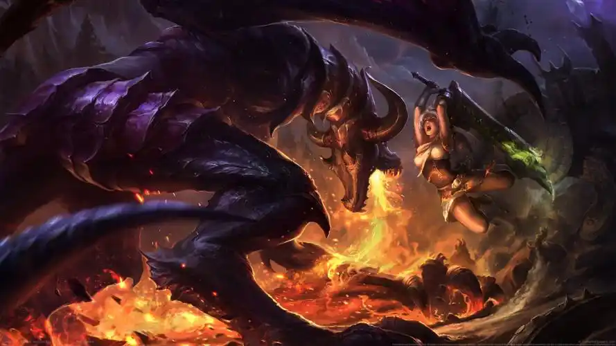 英雄联盟瑞文和龙女对战4k图片,4k高清游戏图片,娟娟壁纸