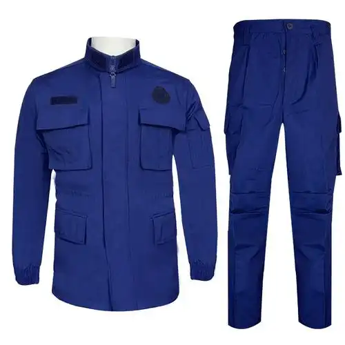 新款19消防救援服蓝色长袖秋冬作训服抗磨火焰蓝森林消防夏迷彩服