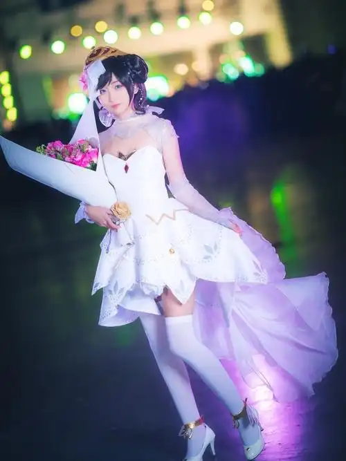 王者荣耀小乔的纯白花嫁cosplay