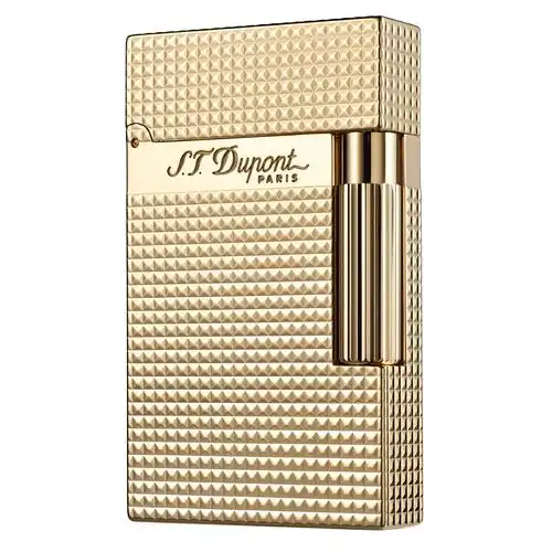 stdupont法国都彭ligne2镀金钻石菱纹朗声打火机16284
