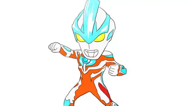 帅气的q版银河奥特曼儿童卡通简笔画