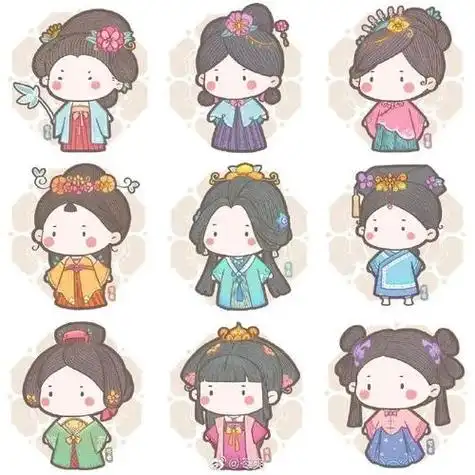 古风q版女孩头像简笔画