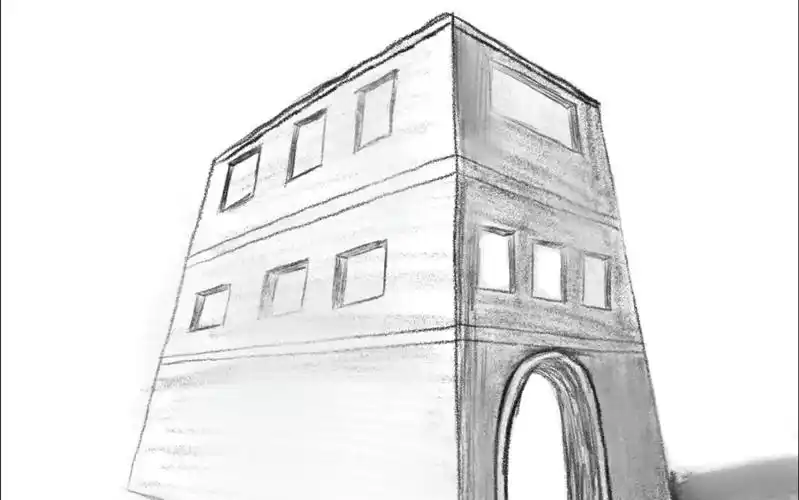 画渣学画 #共同见证成长day3 三点透视练习,小房子练习