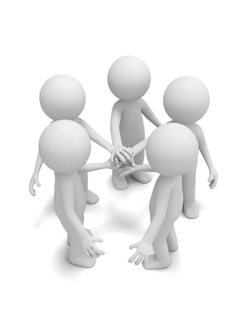 3d商务小人团队握手图片