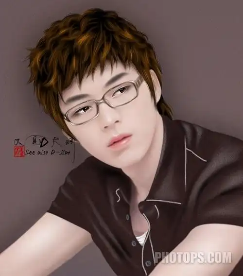 photoshop给帅哥玄彬照片转手绘教程