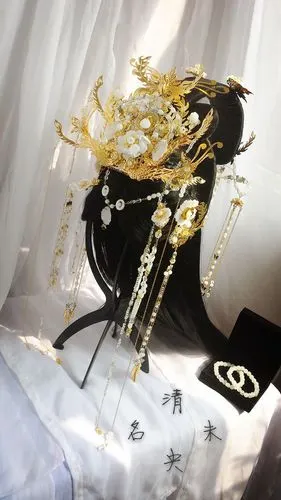 【清名未央——凤展龙腾】白金古风发饰套装-淘宝网