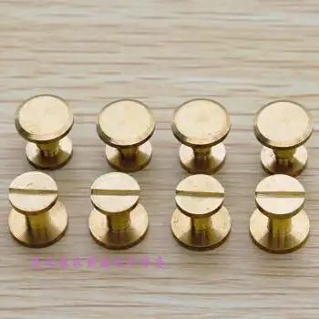 定做皮带小螺丝手工车轮钉纯铜腰带工字螺钉子母铆钉配件平面螺丝10件