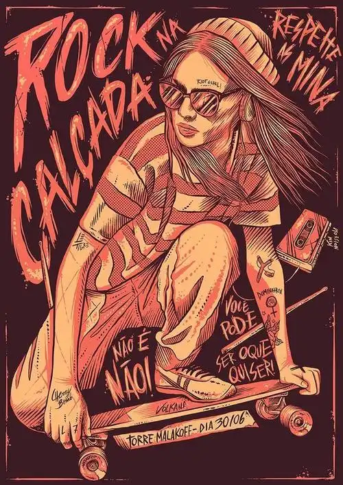 插画家kin noise摇滚涂鸦风格插画欣赏