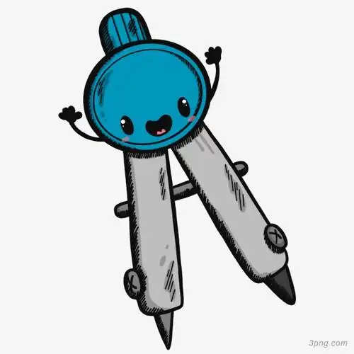 卡通圆规png素材透明免抠图片-其他元素