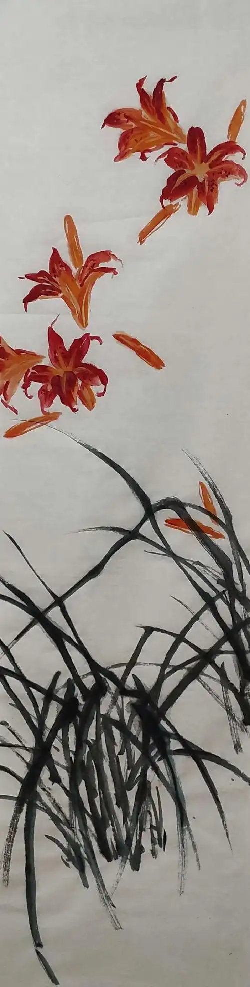 【国画教程】写意《萱草虽微花》