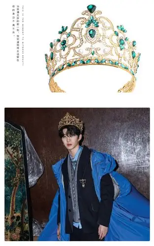 2020大气国王王子合金人工宝石王冠头饰金属男女通用霸气皇冠发饰