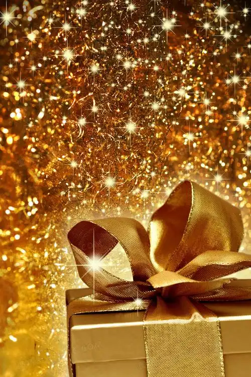 金色背景与礼物