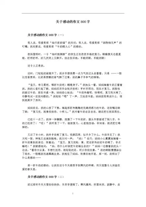 关于感动的作文800字(1).doc 3页