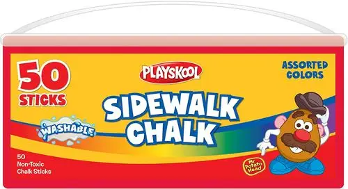 playskool super bucket sidewalk chalk 50 count (plastic tub with