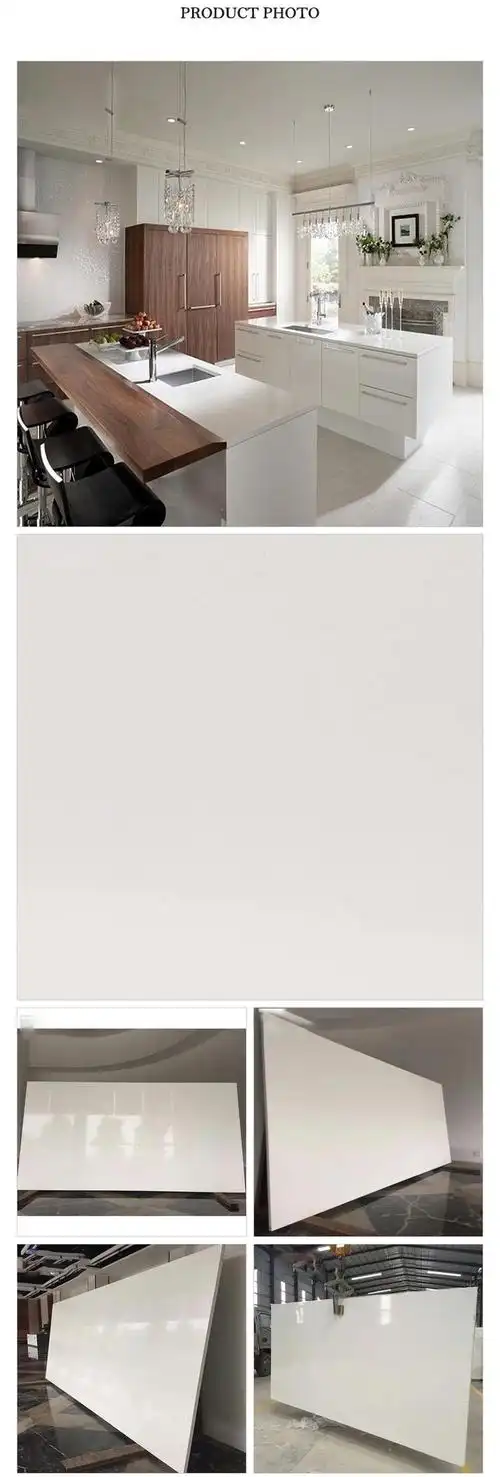 纯白色中国制造商批发价格人造装饰石英石板面板表面厨房台面