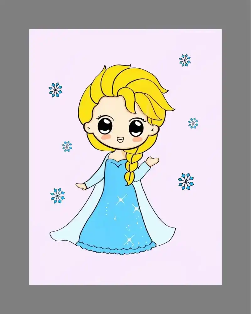 很多宝宝要的艾莎公主来啦,#简笔画 #画画 #启蒙 - 抖音