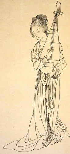 中国工笔画---白描人物 古装 - 石墨阁 - 石墨阁