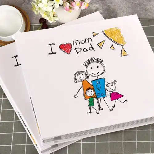 卡思珀覆膜相册本粘贴式diy手工影集宝宝家庭绸纹纸封面定制