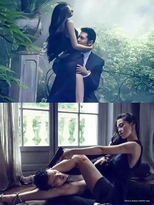 黄晓明和baby 杨颖的结婚照,有点狂野!